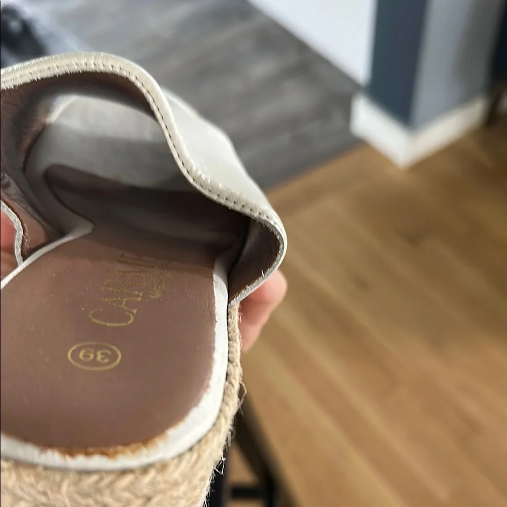 Cream Espadrille Platform Shoes with Slip-On Design - Picture 8 of 10